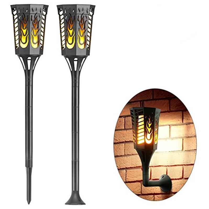 Fire Flame Lamps for Outdoor Garden Waterproof 3 Modes LED Solar Flame Flickering Lamp