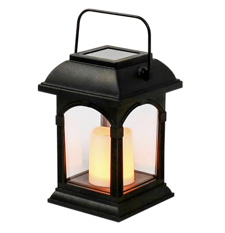 Solar Power LED Kersi Lantern Grave Grave Memorial Light Lamp Yellow Christmas Hanging